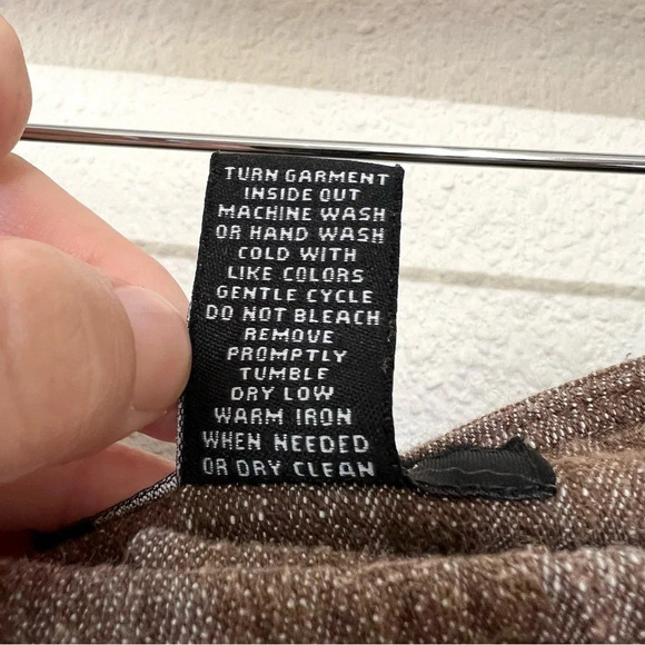 Sandro Wide Leg Cropped Pants Textured Stretch Cotton Brown Women’s Size 18W - Picture 3 of 9